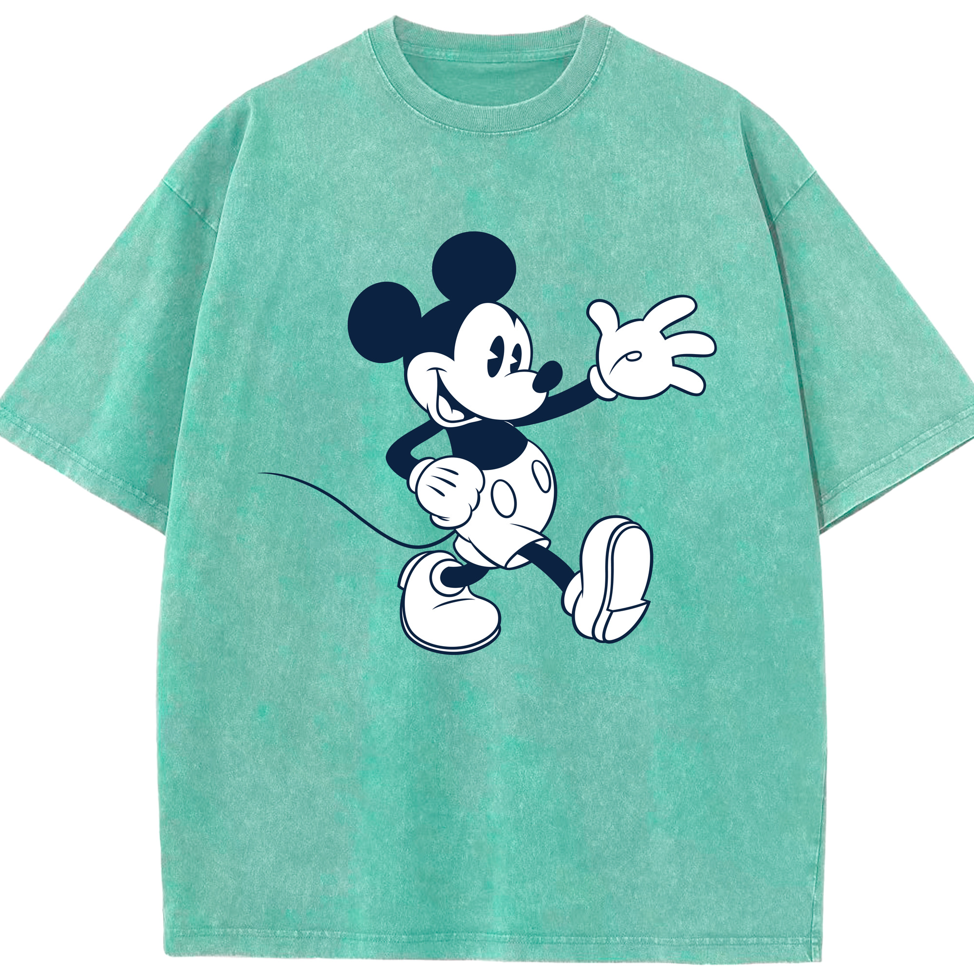 （画像用） ミッキーマウス Mickey Mouse 綿100% ヴィンテージ風 半袖Tシャツ（フロントプリント）